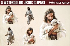 Watercolor Jesus Clipart PNG Product Image 1