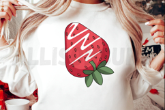 Cute Strawberry Cartoon Illustration With Creamy Topping Product Image 2
