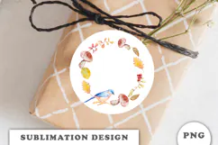 Watercolor Autumn Wreath png Product Image 2