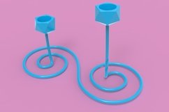 Scroll Candelabrum 3D Printing Candle Holder Product Image 2