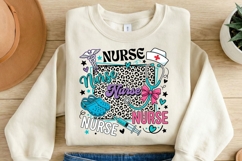 Super Nurse PNG, Cute Nurse Collage Sublimation, Leopard Product Image 2