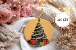 Popcorn Christmas Tree Ornament, Christmas Round Ornament Product Image 2