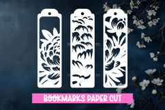 3 Floral Bookmarks Paper cut SVG Laser cut,Cricut,Silhouette Product Image 1