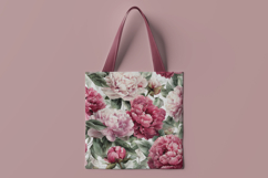 Red Peony Floral Digital Paper Product Image 2