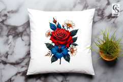 Patriotic Floral Bouquet Sublimation Clipart PNG Product Image 2