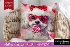 Bichon Frise Valentine Pillow Sublimation Valentines Day Product Image 1