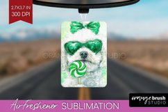Bichon Frise St. Patricks Day Dog Air Freshener PNG Dog PNG Product Image 1