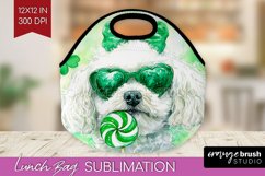 Bichon Frise St. Patricks Day Dog Lunch Bag Dog Lunch Bug Product Image 1