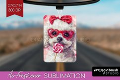Bichon Frise Valentine Air Freshener PNG Valentines Day PNG Product Image 1
