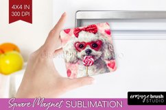 Bichon Frise Valentine Magnet Sublimation Valentines Day Product Image 1