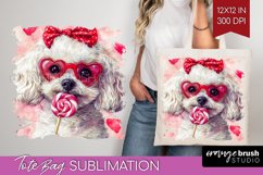 Bichon Frise Valentine Tote Bag Valentines Day Tote Bag PNG Product Image 1