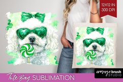 Bichon Frise St. Patricks Day Dog Tote Bag Dog Tote Bag PNG Product Image 1