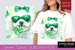 Bichon Frise St. Patricks Day Dog Square Tshirt Background Product Image 1