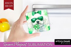 Bichon Frise St. Patricks Day Dog Magnet Sublimation Dog Product Image 1