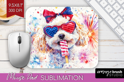 Bichon Frise Dog Mouse Pad Sublimation 4th Of July Mousepad Product Image 1
