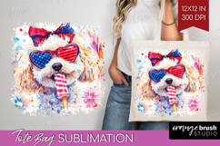 Bichon Frise Dog Tote Bag 4th Of July Tote Bag PNG Product Image 1