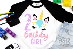 Two Birthday Unicorn SVG - 2nd Birthday Unicorn Shirt PNG Product Image 1
