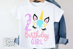 Two Birthday Unicorn SVG - 2nd Birthday Unicorn Shirt PNG Product Image 2