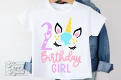 Two Birthday Unicorn SVG - 2nd Birthday Unicorn Shirt PNG Product Image 2