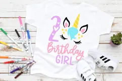Two Birthday Unicorn SVG - 2nd Birthday Unicorn Shirt PNG Product Image 3