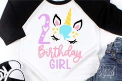 Two Birthday Unicorn SVG - 2nd Birthday Unicorn Shirt PNG Product Image 4