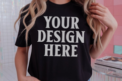 Comfort Colors 1717 Black T-Shirt Mockup | Real Model Tee Mo Product Image 1