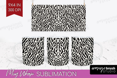 Black and White Mug Wrap - Abstract Texture Mug PNG Product Image 1