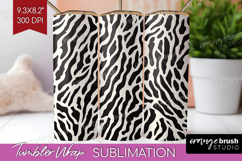 Black and White Tumbler Wrap - Abstract Texture Tumbler PNG Product Image 1