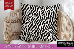 Black and White Pillow Sublimation - Abstract Texture Pillow Product Image 1