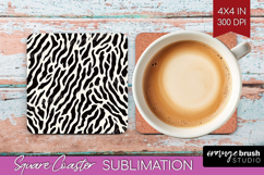 Black and White Square Coaster - Abstract Texture Coaster Product Image 1
