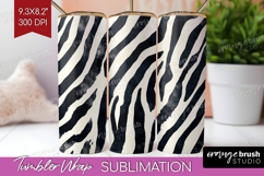 Black and White Tumbler Wrap - Abstract Texture Tumbler PNG Product Image 1