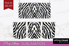 Black and White Mug Wrap - Abstract Texture Mug PNG Product Image 1