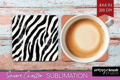 Black and White Square Coaster - Abstract Texture Coaster Product Image 1