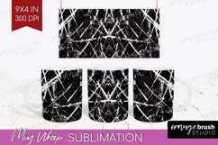 Black and White Mug Wrap - Abstract Texture Mug PNG Product Image 1