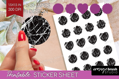 Black and White Round Sticker - Abstract Texture Printable Product Image 1