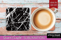 Black and White Square Coaster - Abstract Texture Coaster Product Image 1