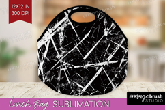 Black and White Lunch Bag - Abstract Texture Lunch Bug PNG Product Image 1