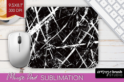Black and White Mouse Pad Sublimation - Abstract Texture PNG Product Image 1