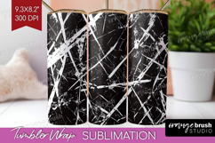 Black and White Tumbler Wrap - Abstract Texture Tumbler PNG Product Image 1