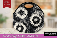 Black and White Lunch Bag - Abstract Texture Lunch Bug PNG Product Image 1