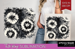 Black and White Tote Bag - Abstract Texture Tote Bag PNG Product Image 1