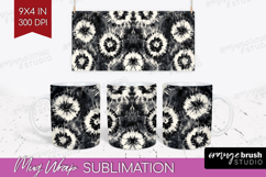 Black and White Mug Wrap - Abstract Texture Mug PNG Product Image 1