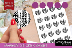 Black and White Round Sticker - Abstract Texture Printable Product Image 1