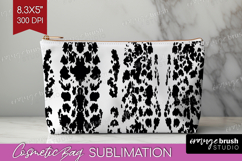 Black and White Cosmetic Bag - Abstract Texture Makeup Bag Product Image 1