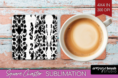 Black and White Square Coaster - Abstract Texture Coaster Product Image 1