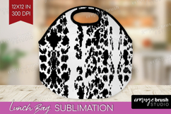 Black and White Lunch Bag - Abstract Texture Lunch Bug PNG Product Image 1