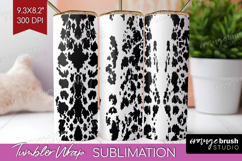 Black and White Tumbler Wrap - Abstract Texture Tumbler PNG Product Image 1