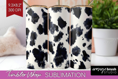 Black and White Tumbler Wrap - Abstract Texture Tumbler PNG Product Image 1