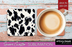 Black and White Square Coaster - Abstract Texture Coaster Product Image 1