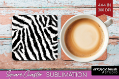 Black and White Square Coaster - Abstract Texture Coaster Product Image 1